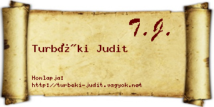 Turbéki Judit névjegykártya